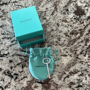 Tiffany Oval Key Pendant Necklace Sterling Silver